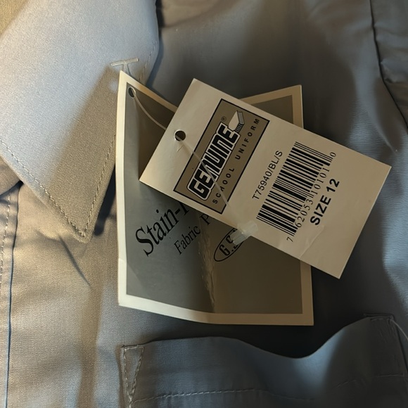 Genuine School Uniforms Blue Button Down Short Sleeve Shirt - 12 NWT - Picture 3 of 3